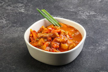 Meat goulash with vegetables