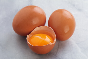 Fresh chicken Eggs with yolk