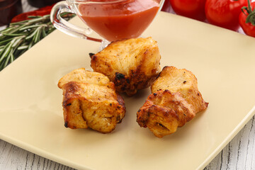 Chicken breast shashlik - grilled meat