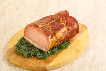 Delicous pork cured meat isolated