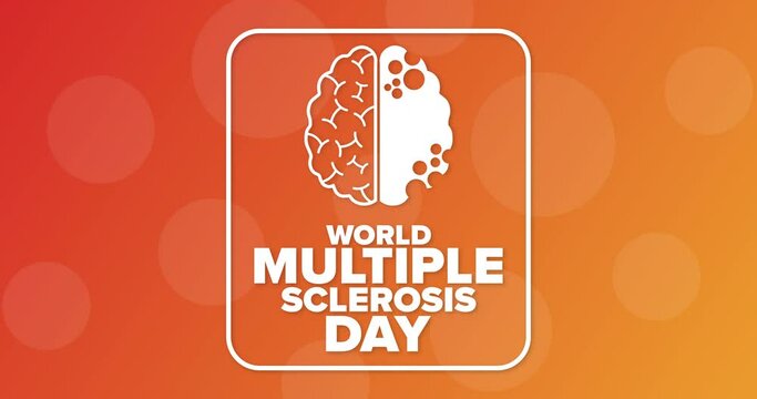 World Multiple Sclerosis Day. 30 May. Flat holiday animation. Motion graphic design. Loop footage.