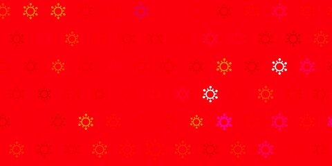 Dark pink, yellow vector pattern with coronavirus elements.