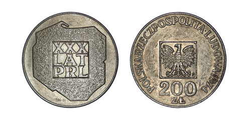 200 zlotys - XXX Years of the People's Republic of Poland - 1974