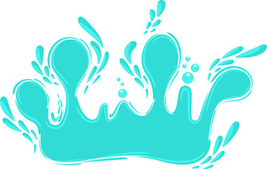 Water drop. Water or oil splash and spray. Flowing drops, liquid waves.