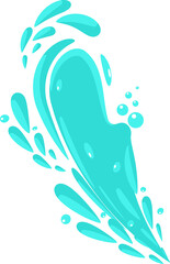 Water drop. Water or oil splash and spray. Flowing drops, liquid waves.