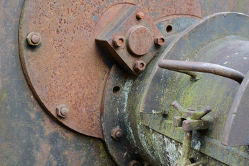 Historic steel machine rusty details