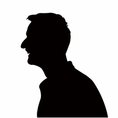 a young man head silhouette vector