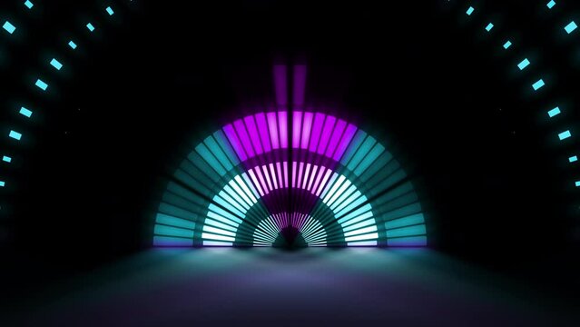 Led Light Background Stage Concert Screen Laser Glowing Neon Light Motion Background Design kaleidoscope pattern color loop futuristic seamless neon