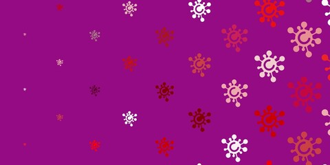 Light Pink, Red vector pattern with coronavirus elements.