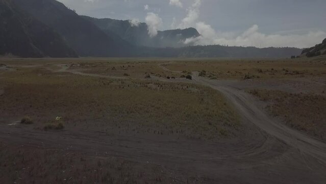 aerial view of bromo landscape area