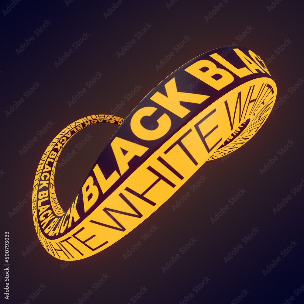 Leinwandbilder Curved spinning ring. Flat graphics style. Abstract geometry background. 3d rendering digital illustration