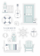 Summer Front Porch Furniture and Nautical Decor 