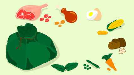 tamal tradicional colombiano, con todos los ingredientes que se necesitan para preparar este delicioso platillo