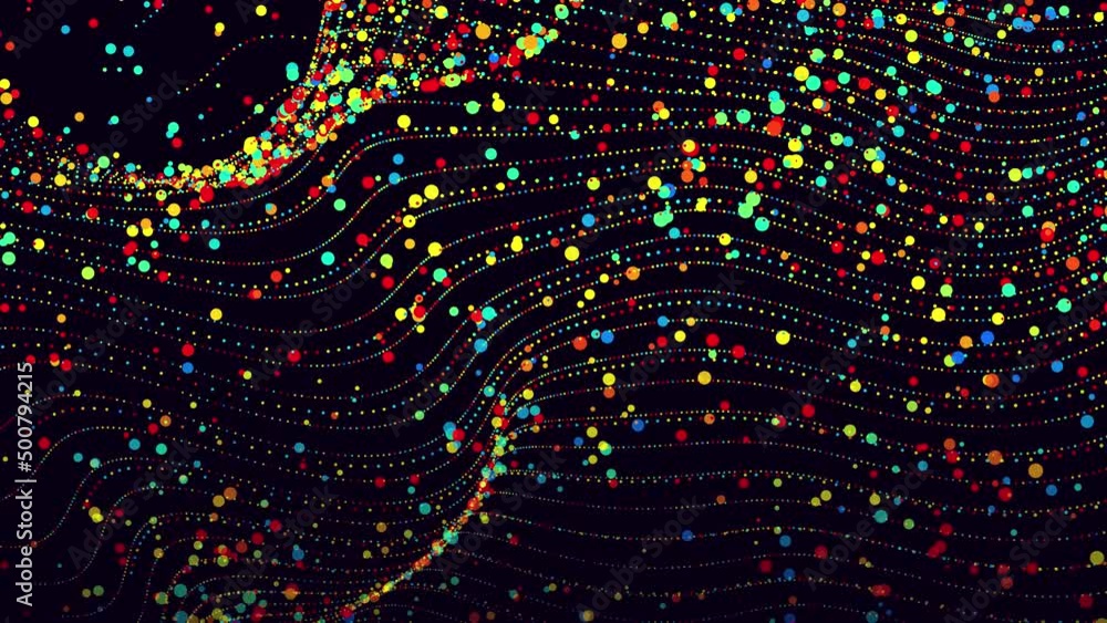 Aufkleber abstract waves bg. multi colored particles form waves on a limited surface of plane. beautiful waves