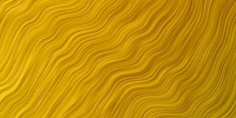 Dark Yellow vector background with curved lines.