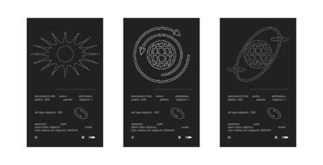 Poster template graphic design in Brutalism style. Vector cover