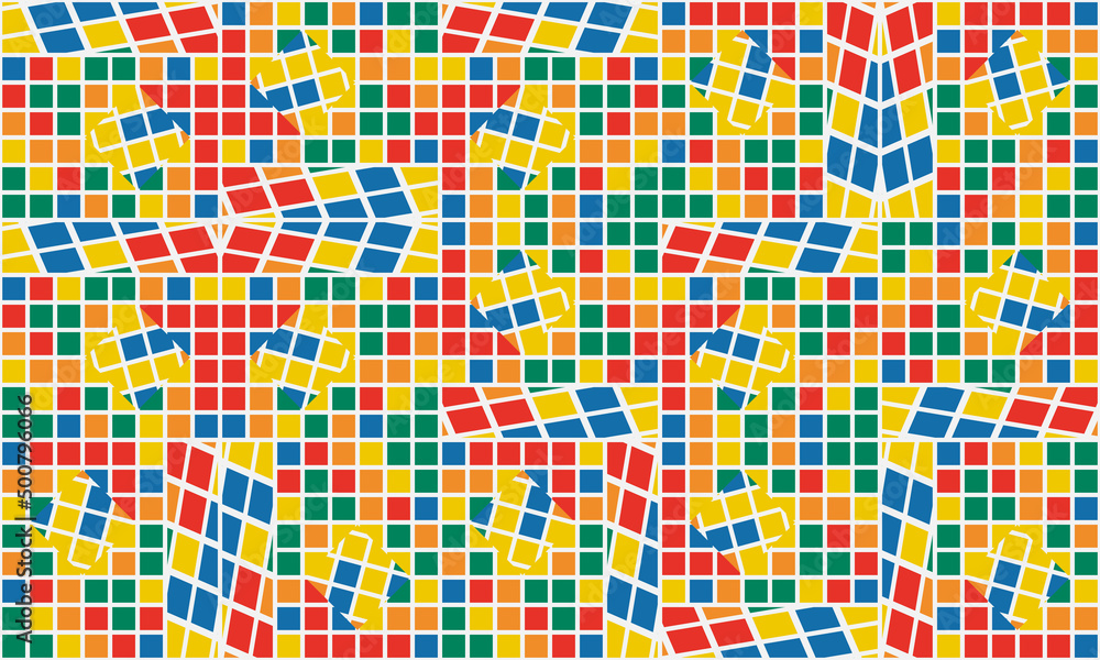 Poster abstract mosaic geometrical pattern design with simple shapes and figures