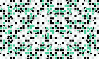 Abstract Mosaic Geometrical Pattern Design With Simple Shapes And Figures