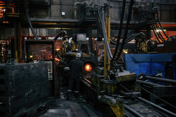 Iron pipe centrifugal pipe casting machine at the foundry