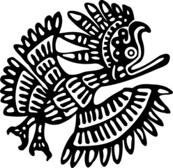 A beautiful illustration with indian symbol. Black color on a white background.