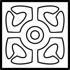 A beautiful illustration with indian symbol. Black color on a white background.