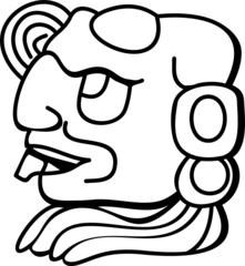 A beautiful illustration with indian symbol. Black color on a white background.