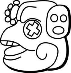 A beautiful illustration with indian symbol. Black color on a white background.