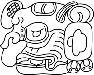 A beautiful illustration with indian symbol. Black color on a white background.