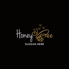 creative simple logo design bee