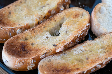 delicious fragrant oven-baked croutons with herbs