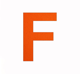 Letter F alphabet on foamy rubber background