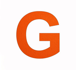 Uppercase letter G on eva rubber background