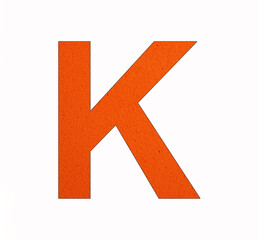Uppercase letter K on eva rubber background
