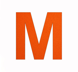 Uppercase letter M on eva rubber background