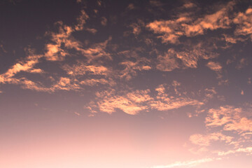 Colorful clouds in the sky at sunrise or sunset. Natural natural background.