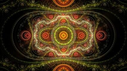 background with flowers green and orange