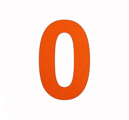 Number 0 on eva rubber background - Isolated on white