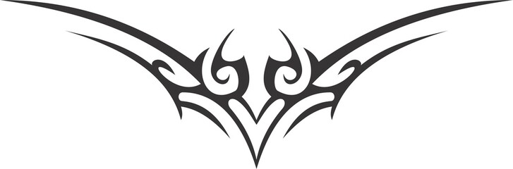 Fototapeta premium A beautiful illustration with tribal tatoo. Black color on a white background.