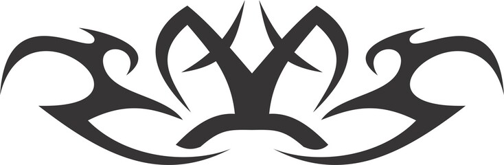 A beautiful illustration with tribal tatoo. Black color on a white background.