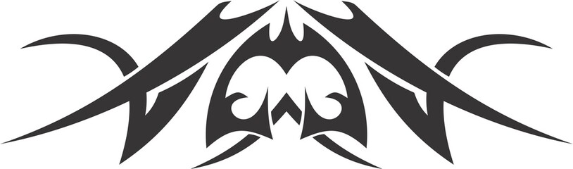 A beautiful illustration with tribal tatoo. Black color on a white background.