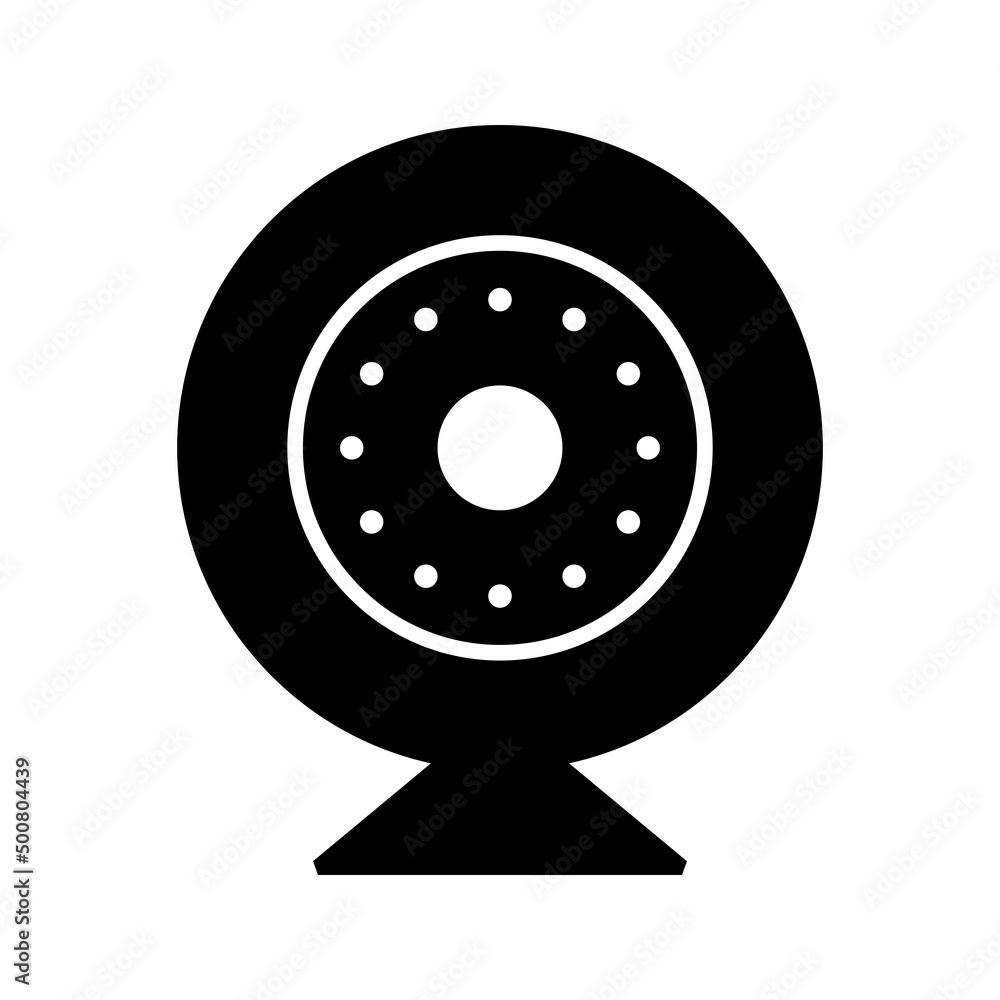 Poster unique security camera vector glyph icon