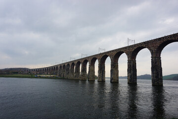Fototapeta na wymiar Royal Border Bridge, crossing the Tweed at Berwick
