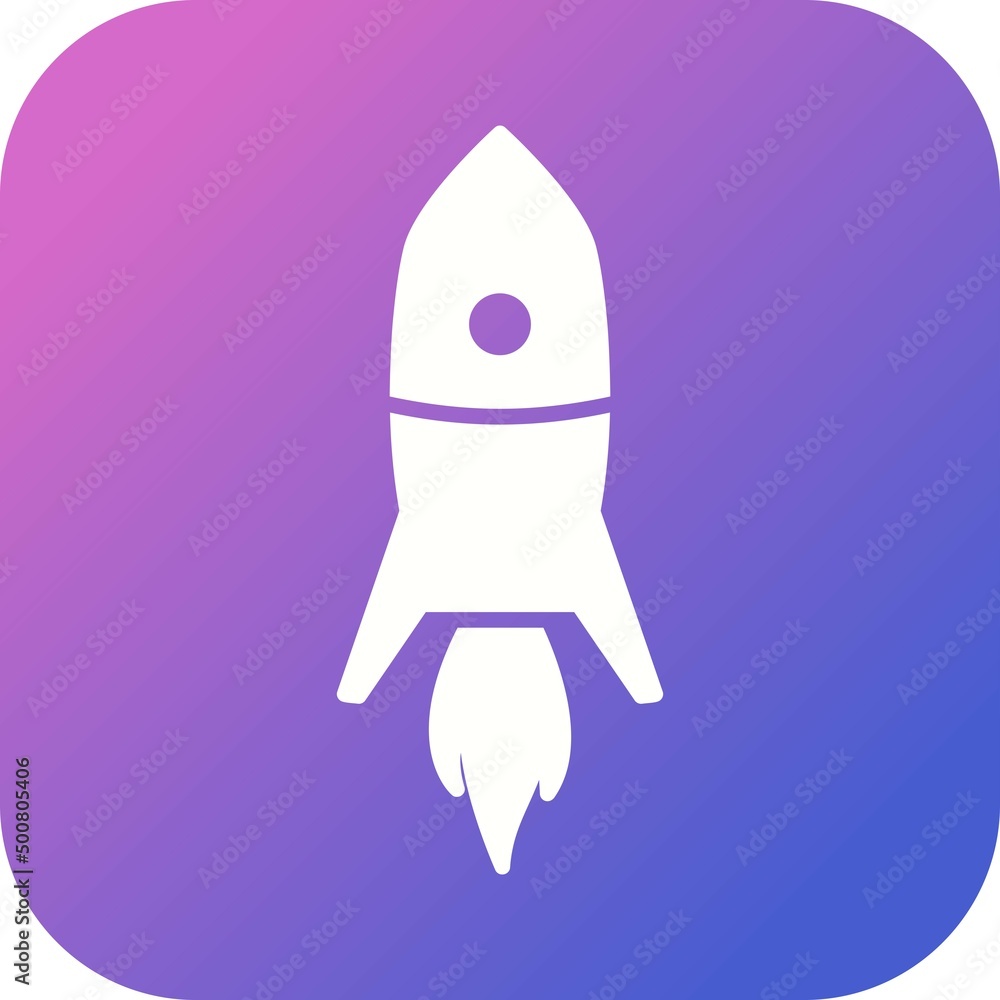 Poster unique rocket vector glyph icon