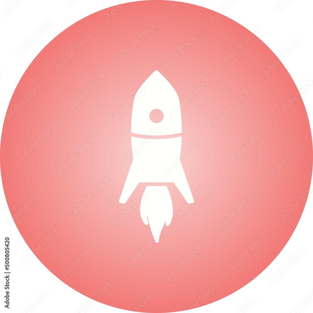 Wall mural unique rocket vector glyph icon