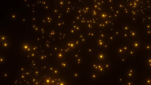 Particle firefly golden glowing bokeh fantasy lights background