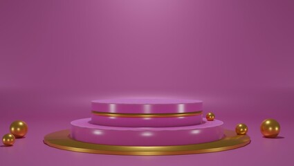 Luxury Pink and Golden Valentines product podium