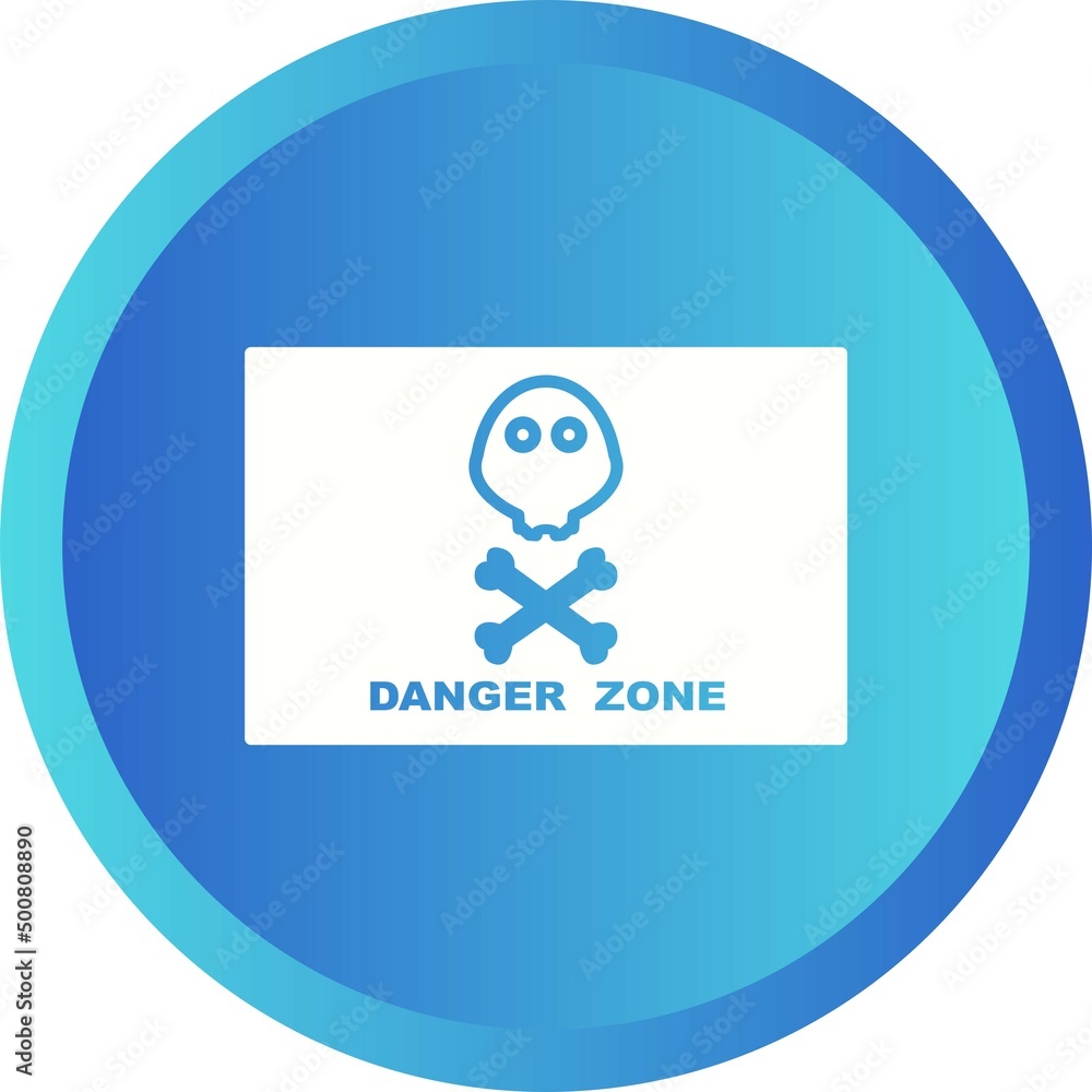 Poster unique danger zone vector glyph icon