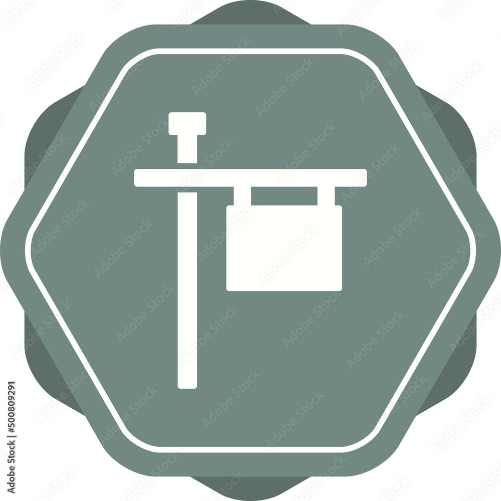 Sticker unique post sign vector glyph icon