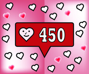 450 likes. Banner for social networks and thanks to followers with hearts