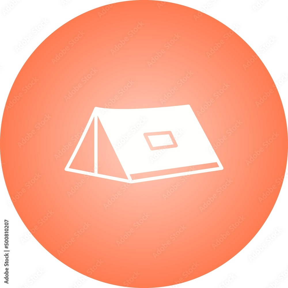 Sticker unique tent vector glyph icon